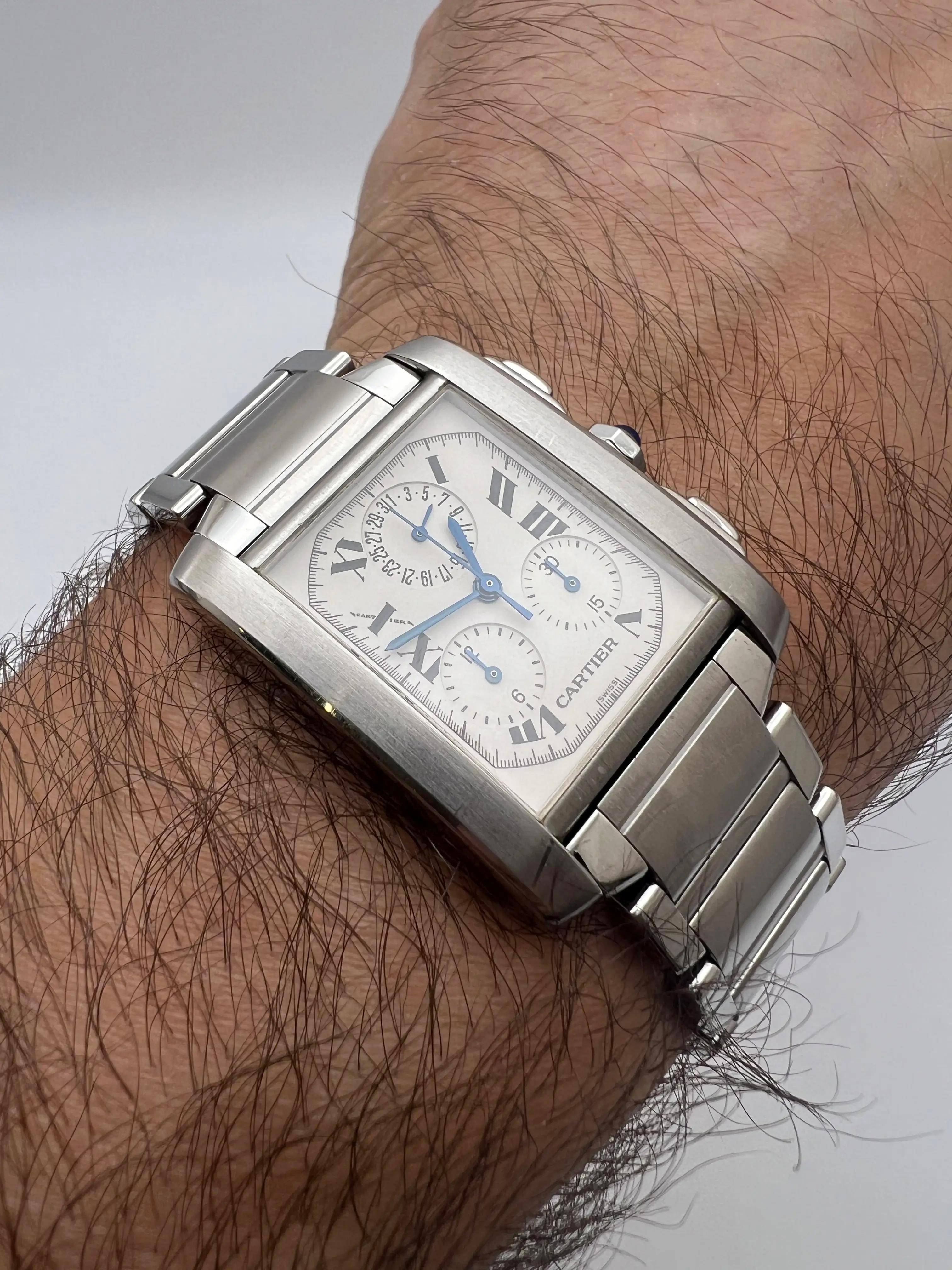 Cartier Tank Francaise Chrono Reflex 28mm x 37mm W51001Q3 Cuarzo Esfera Marfil en venta 3