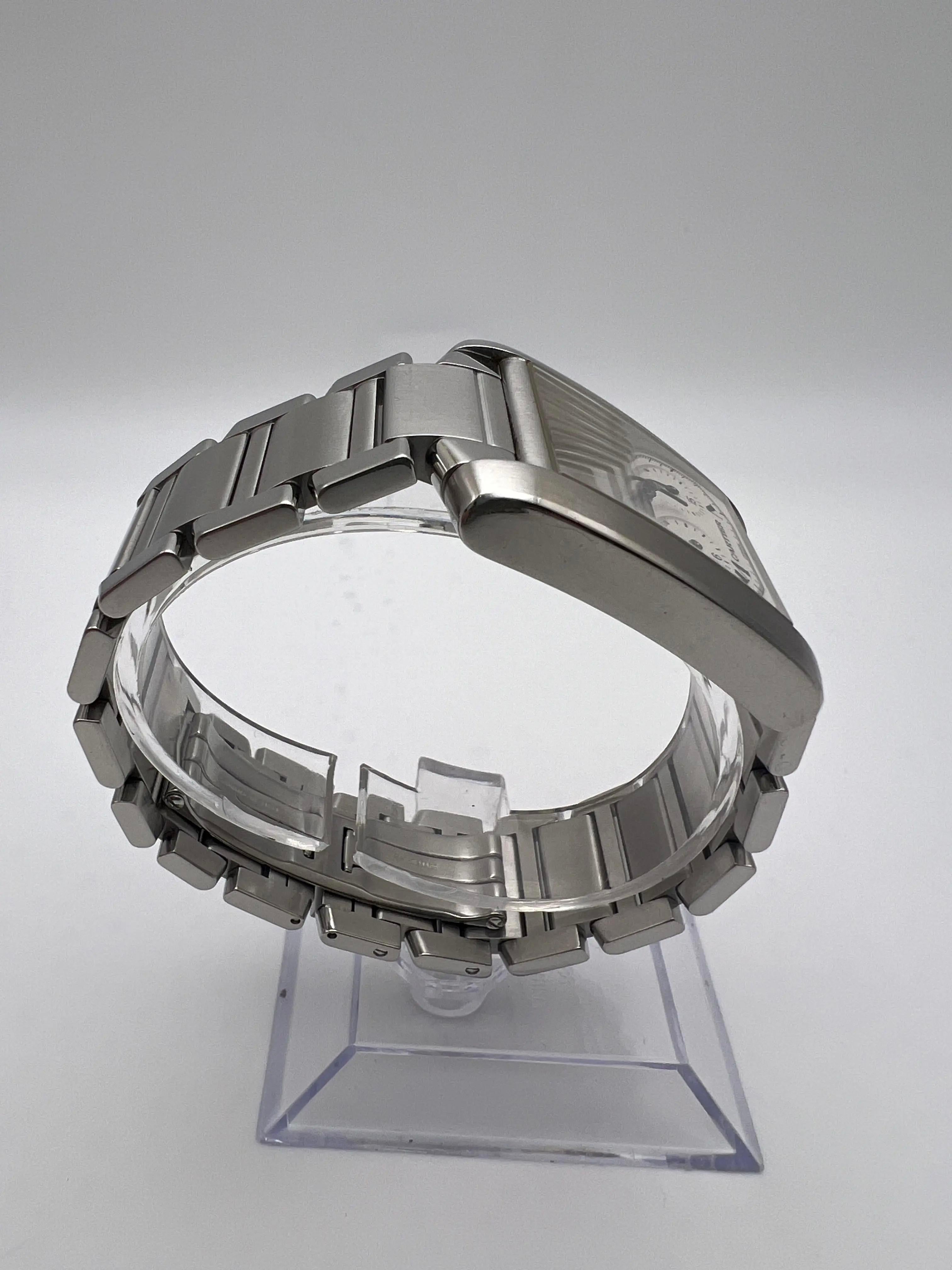 Cartier Tank Francaise Chrono Reflex 28mm x 37mm W51001Q3 Cuarzo Esfera Marfil en venta 4