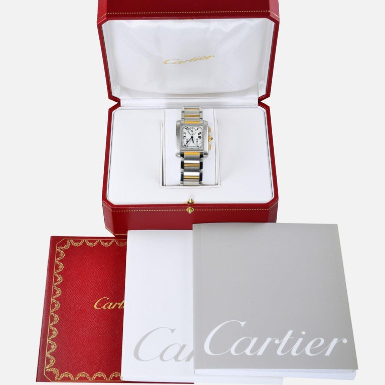 Cartier Tank Francaise Chrono-Reflex Steel and Gold For Sale at 1stdibs