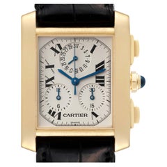 Cartier Tank Francaise Chronoflex 18K Yellow Gold Mens Watch W5000556