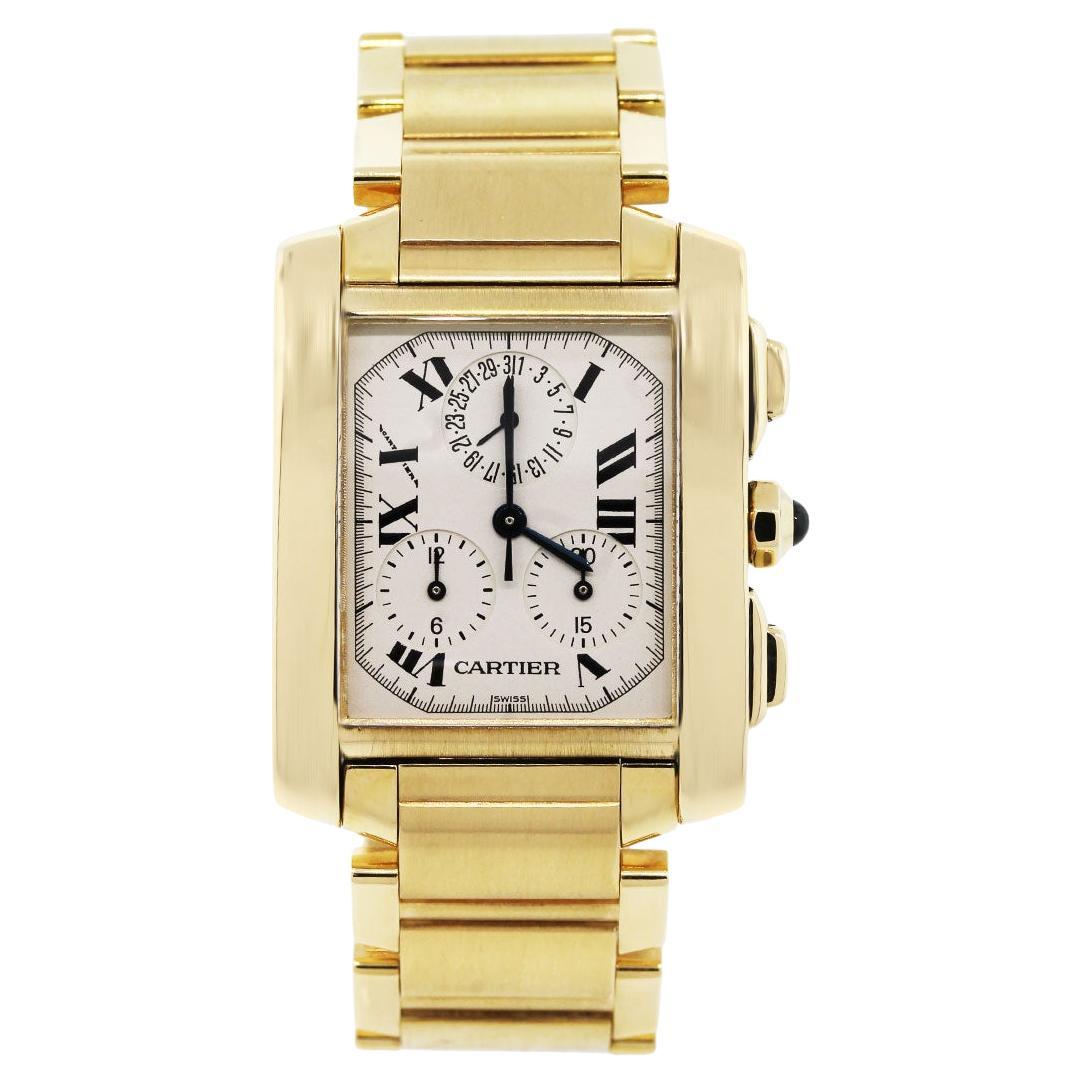 Cartier Tank Francaise Steel 18K Yellow Gold Chronograph Watch W51004Q4 ...
