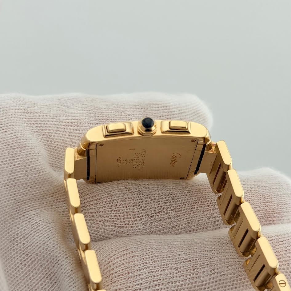 Cartier Tank Francaise Chronoflex Chronograph 1830 28mm x 36mm Or jaune 18k en vente 1