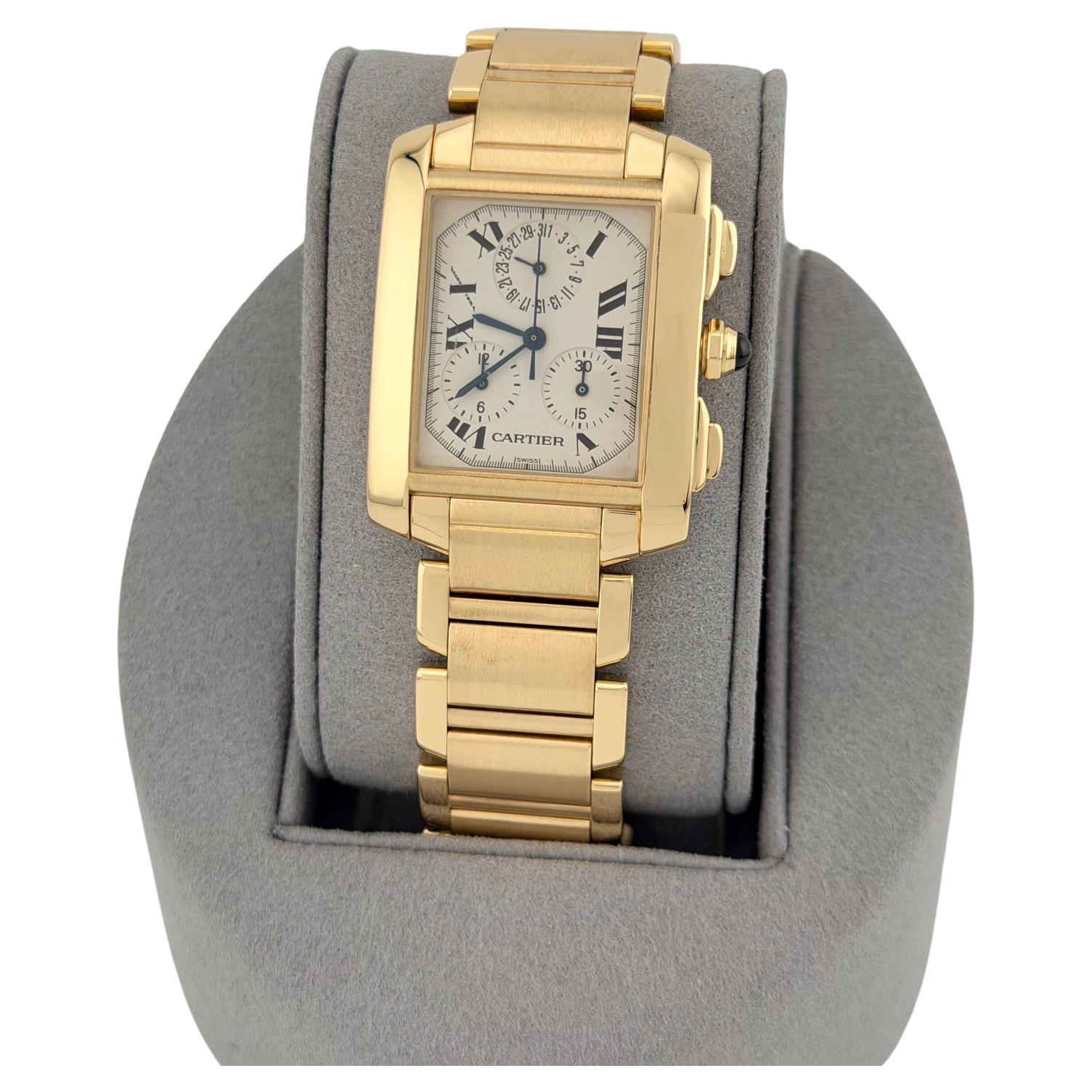 Cartier Tank Francaise Chronoflex Chronograph 1830 28mm x 36mm oro giallo 18k