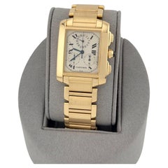 Cartier Tank Francaise Chronoflex Chronograph 1830 28mm x 36mm 18k Yellow Gold