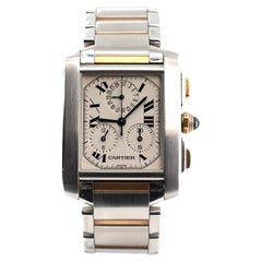 Cartier Tank Francaise Chronoflex Chronograph Quartz Watch Stainless Steel