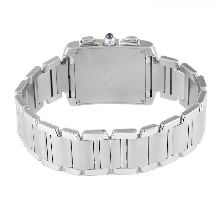 Cartier Tank Francaise Chronoflex Chronograph Steel Mens Watch W51001Q3 For Sale 1