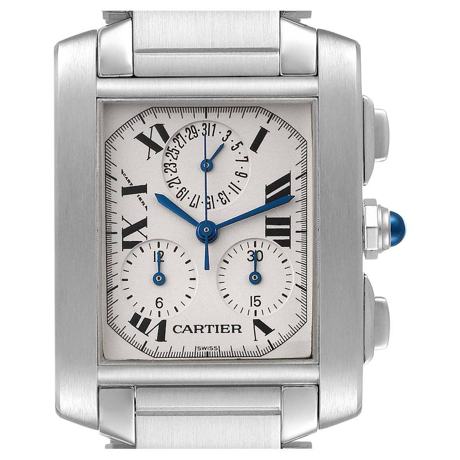 2000s Cartier Tank Francaise Chronoflex Steel and Gold W50005R2
