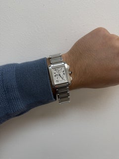 Reloj Cartier Tank Francaise Chronoflex Ref 2303 Acero inoxidable Cronómetro de cuarzo