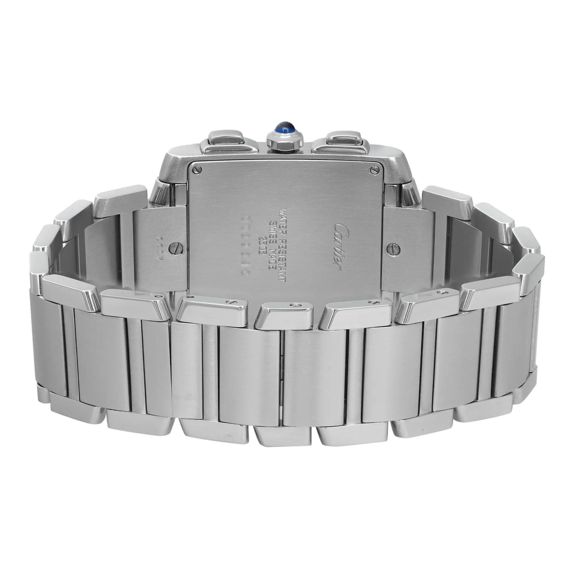 Men's Cartier Tank Francaise Chronoflex Steel White Dial Quartz Mens Watch W51001Q3