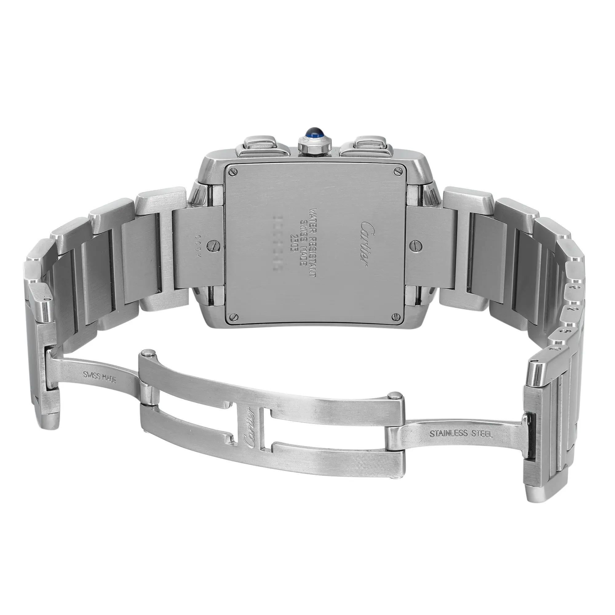 Cartier Tank Francaise Chronoflex Montre pour hommes avec cadran blanc et quartz W51001Q3 2