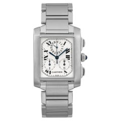 Reloj Cartier Tank Francaise Chronoflex Acero Esfera Blanca Cuarzo Hombre W51001Q3