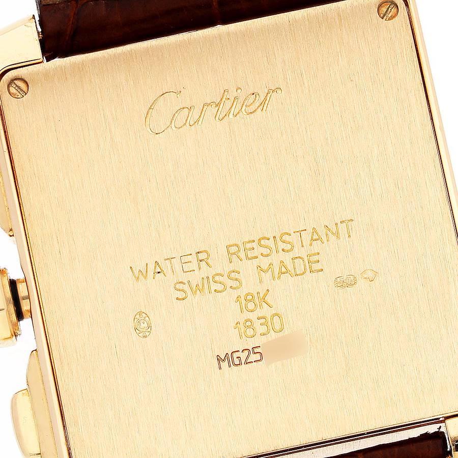 Cartier: 18 Karat Gelbgold Herrenuhr Tank Francaise mit Chronograph W5000556 im Angebot 3