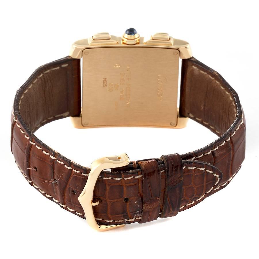 Cartier: 18 Karat Gelbgold Herrenuhr Tank Francaise mit Chronograph W5000556 im Angebot 4
