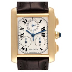 Cartier Tank Francaise Chronograph 18k Yellow Gold Mens Watch W5000556