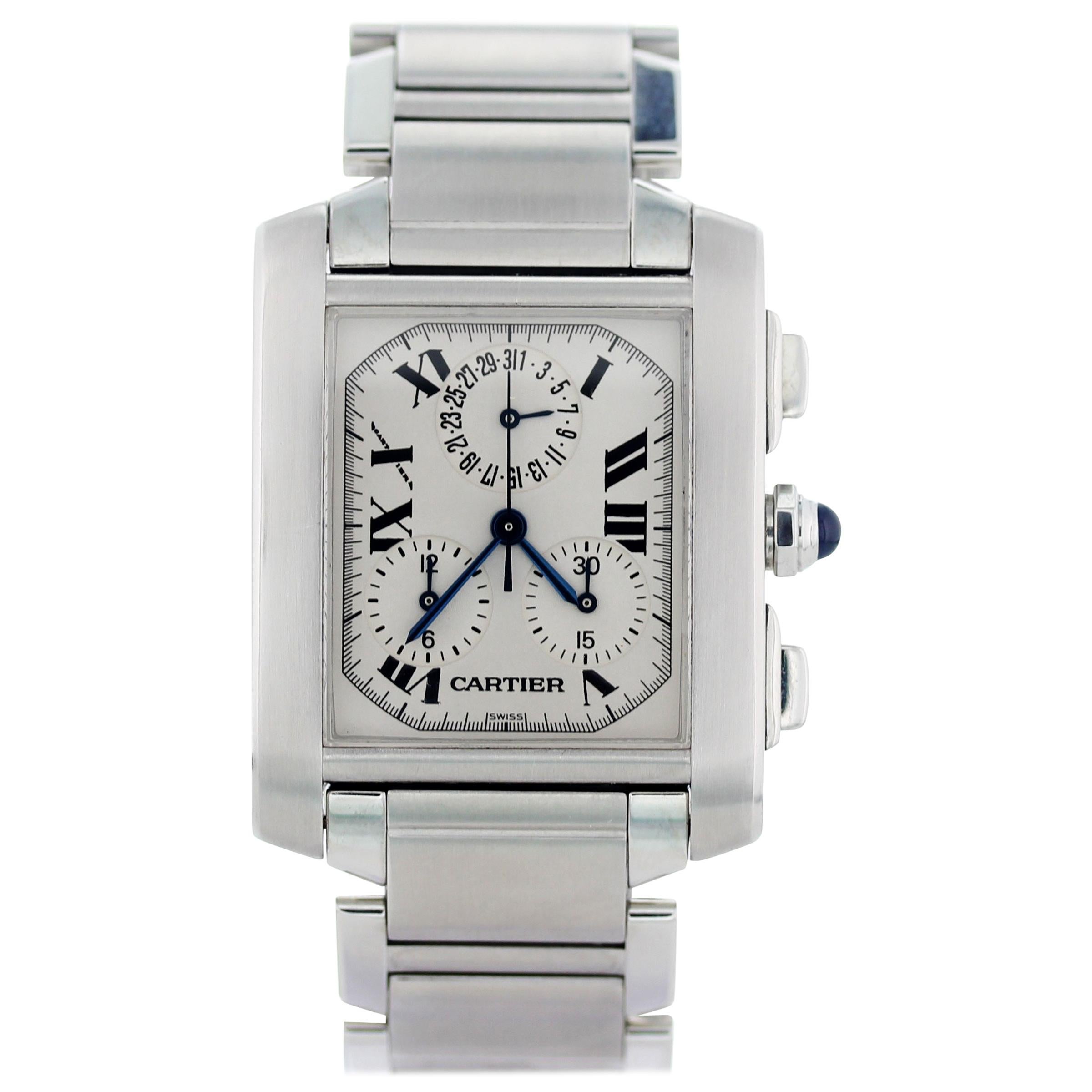 Cartier Tank Francaise Chronograph 2303 Men's Watch For Sale