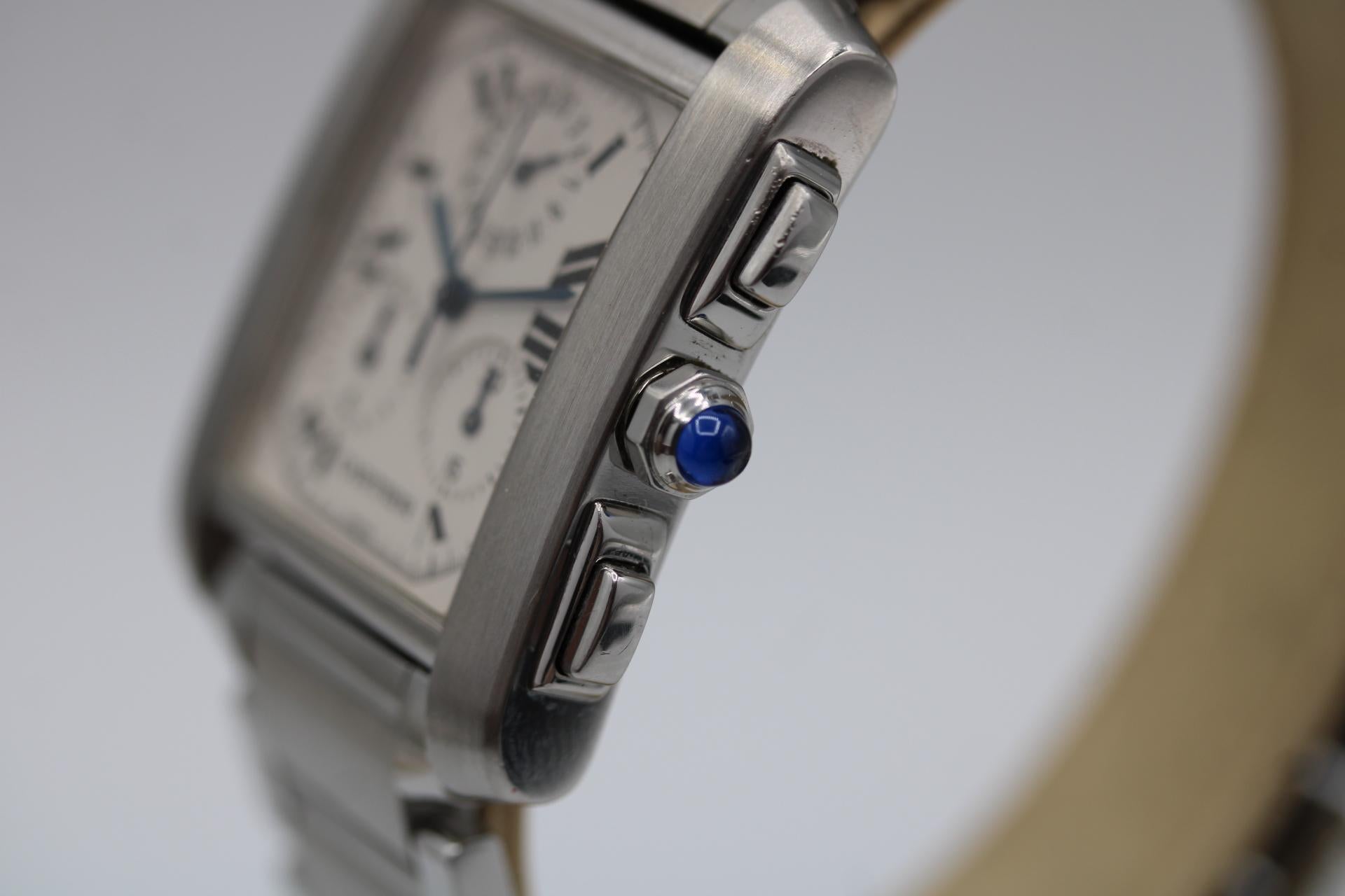 Cartier Tank Française Chronographe -30mm - Modèle 2303 - Set complet en vente 2