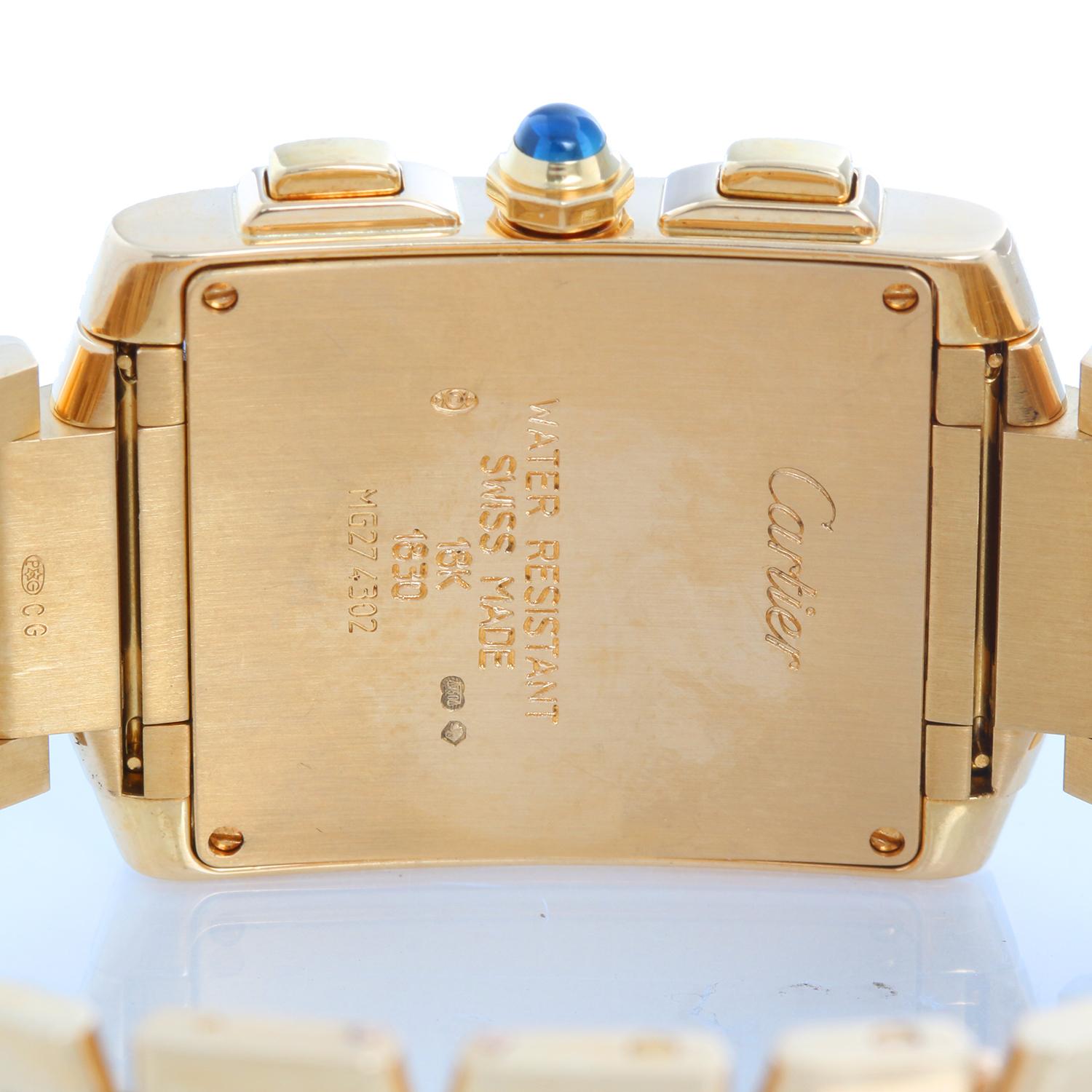 Cartier: 18 Karat Gold Herrenuhr Tank Francaise Chronograph  W5000556 1