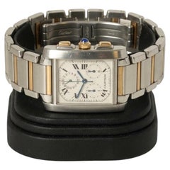 Cartier Tank Française Chronograph Stainless Steel and Yellow Gold Wrist Watch
