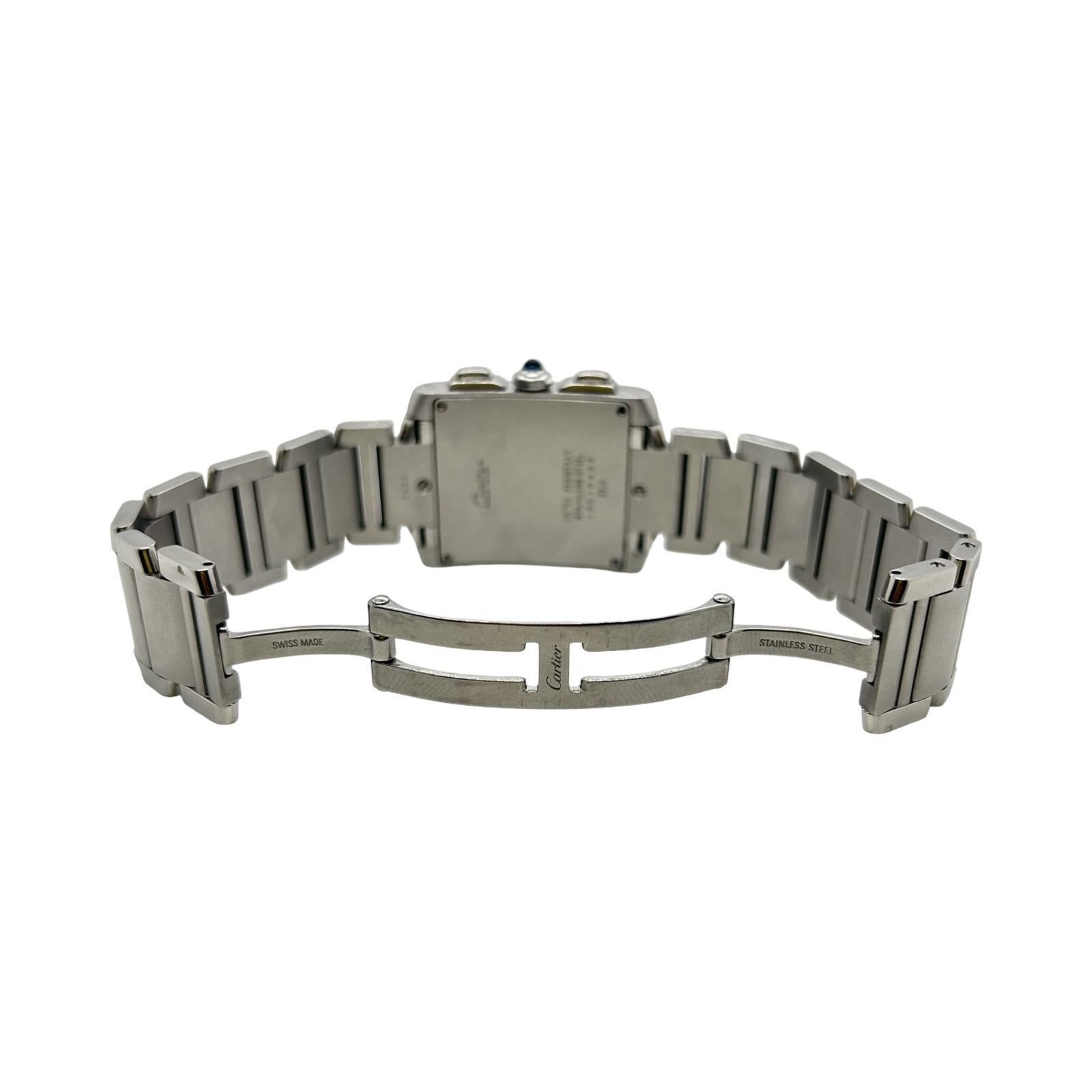 Cartier Tank Francaise Cronógrafo Acero Inoxidable Ref. 2303 en Bueno estado para la venta en Miami, FL