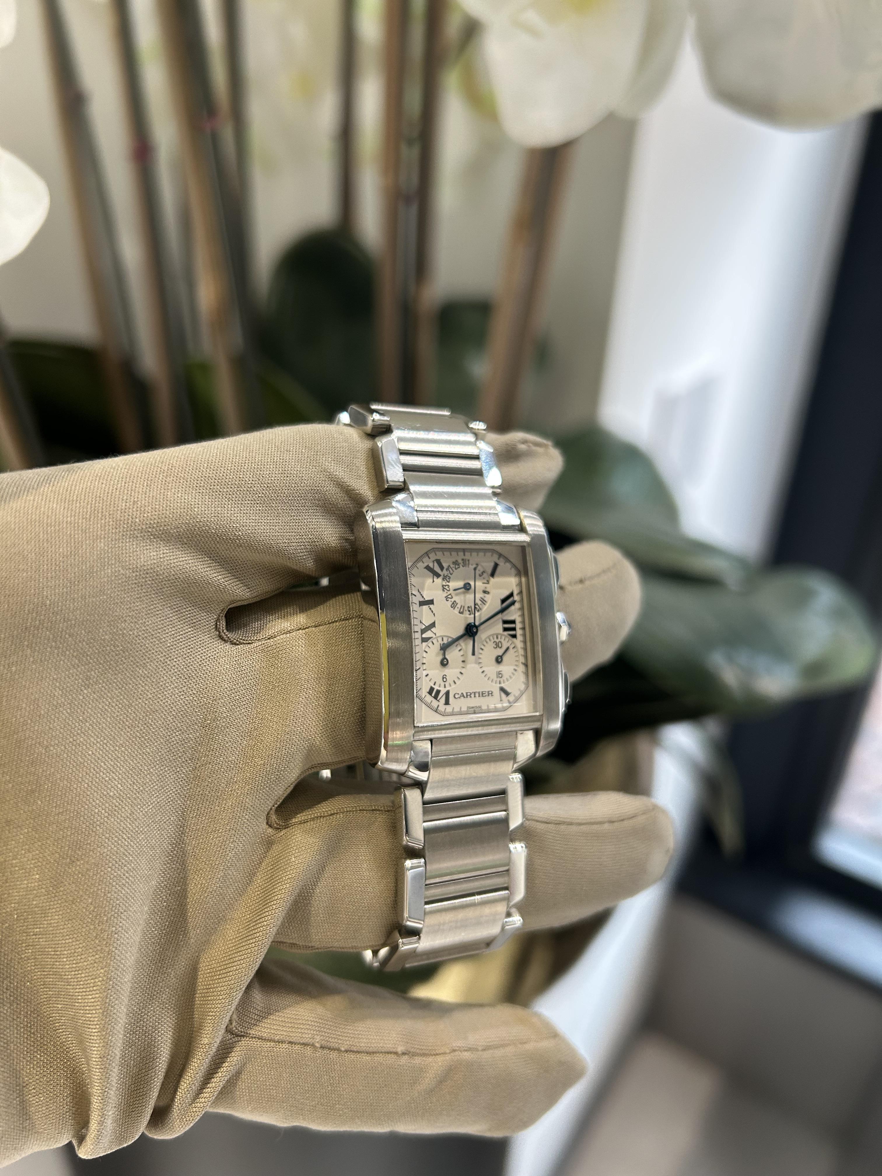 Cartier Tank Francaise Cronógrafo Acero Inoxidable Ref. 2303 en venta 2