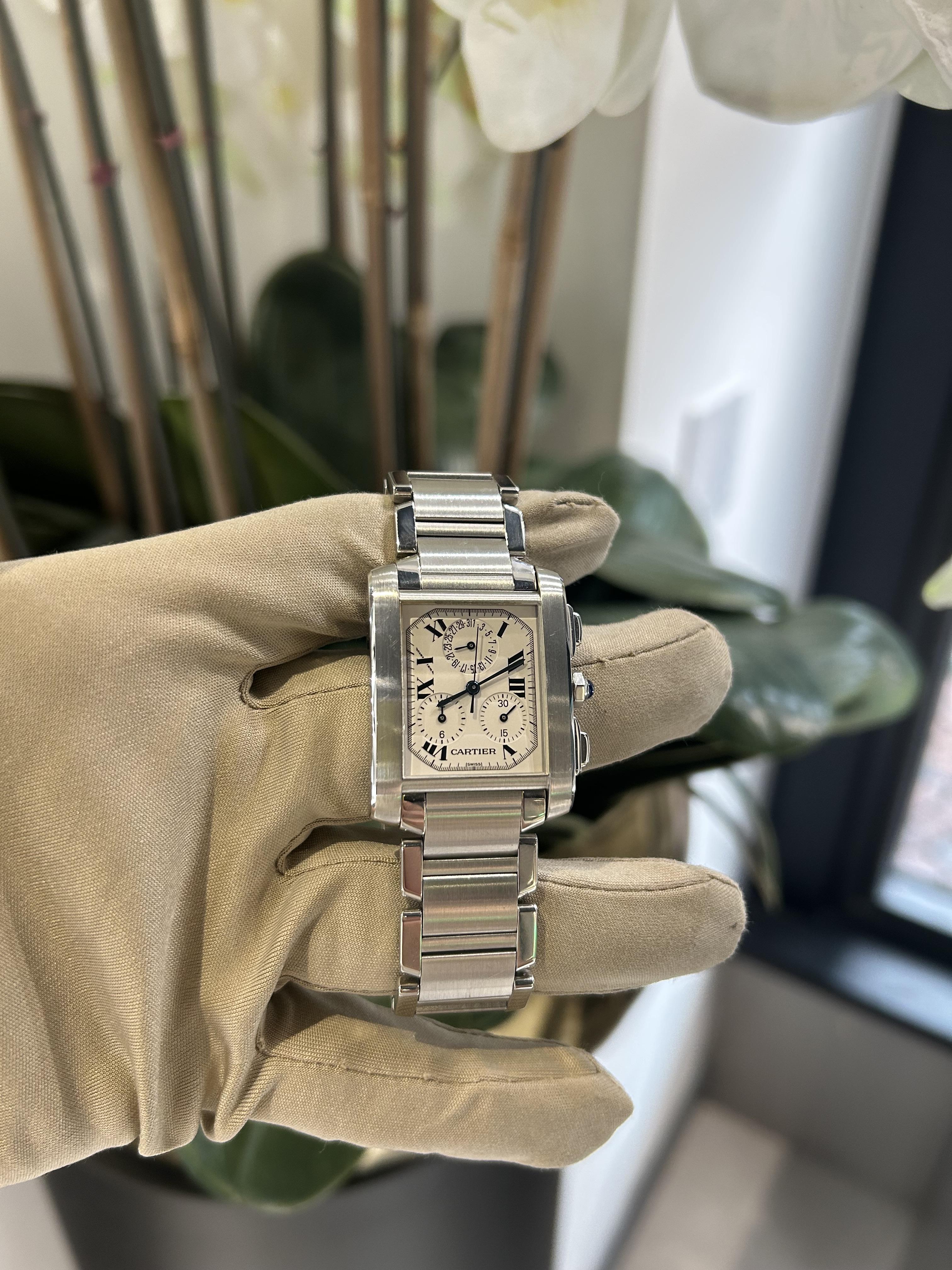 Cartier Tank Francaise Cronógrafo Acero Inoxidable Ref. 2303 en venta 3