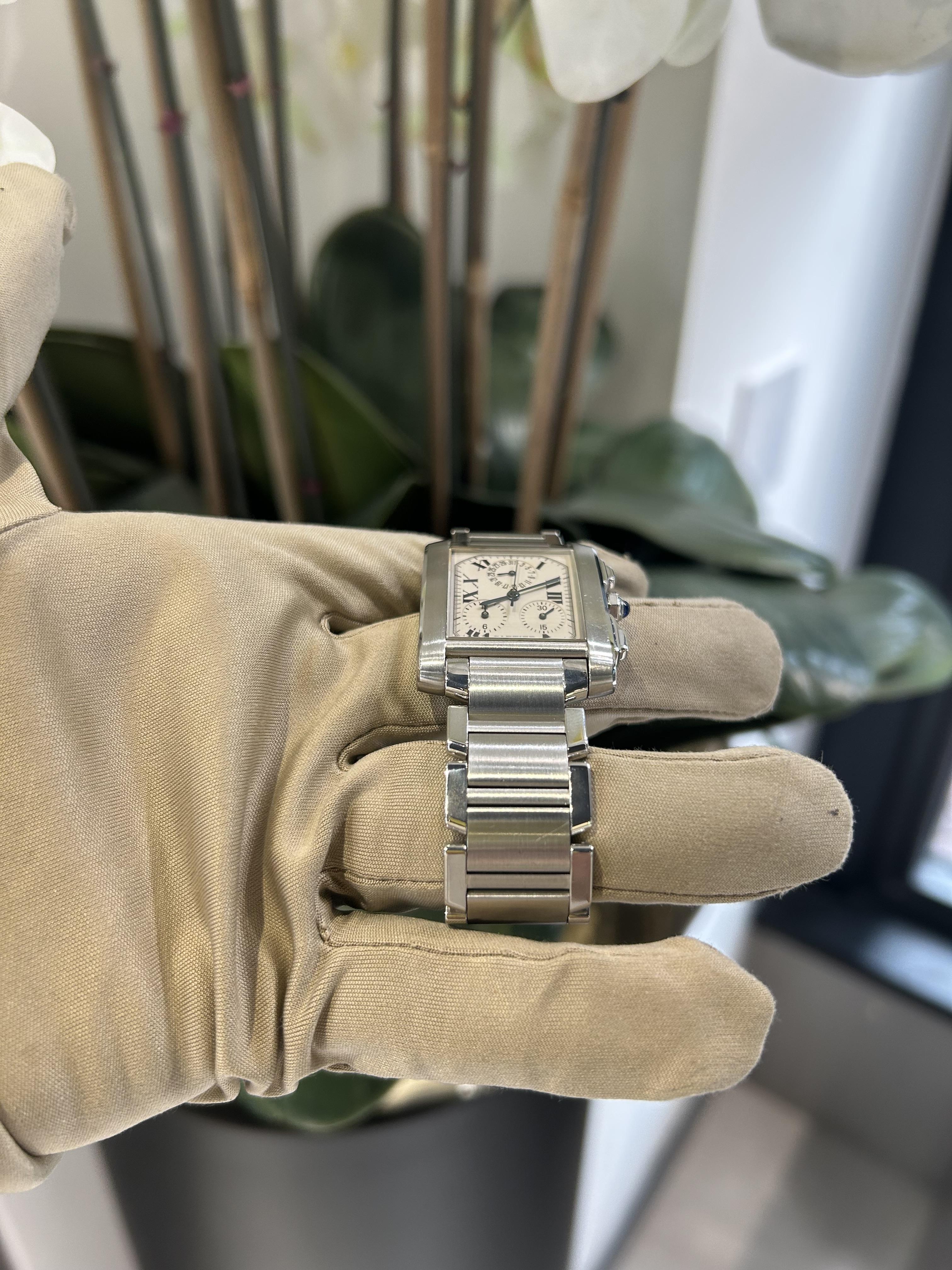 Cartier Tank Francaise Cronógrafo Acero Inoxidable Ref. 2303 en venta 5