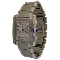 Used Cartier Tank Francaise Chronoreflex Steel Watch Quartz W51001Q3 2303