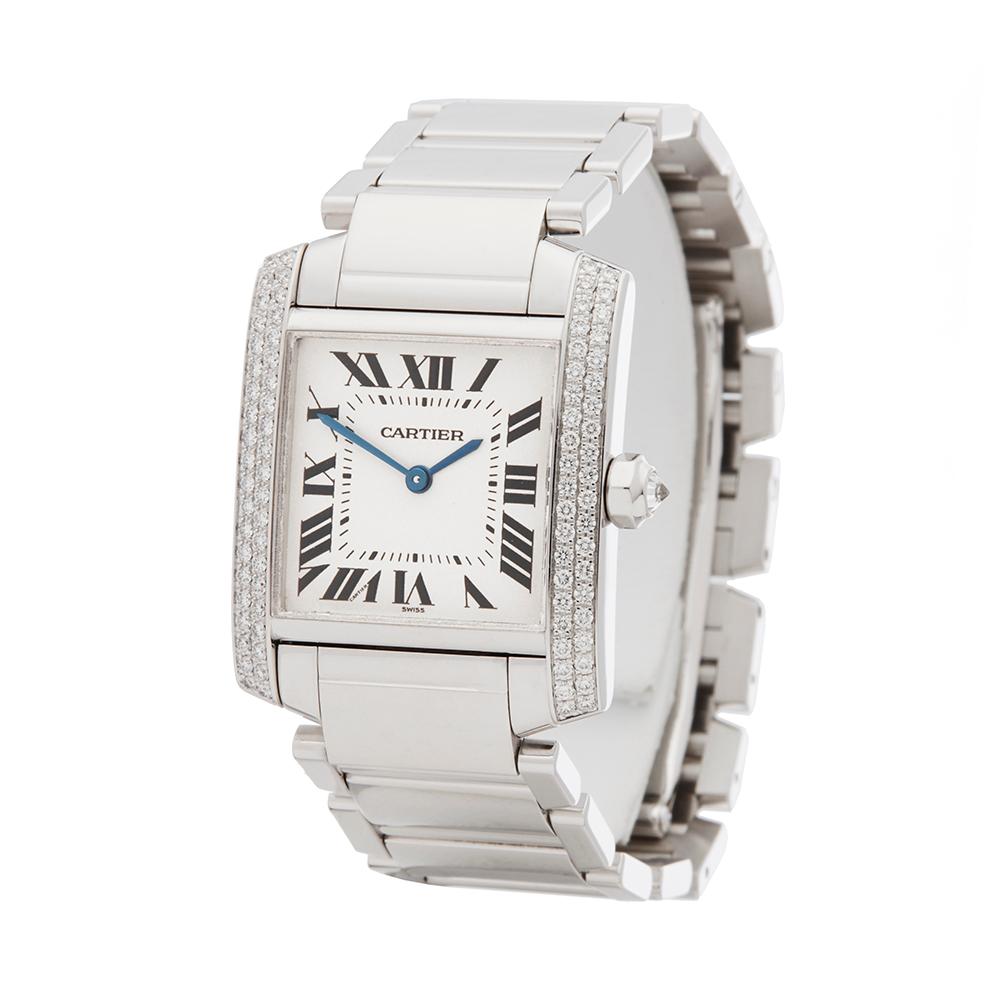 Reference: W5250
Manufacturer: Cartier
Model: Tank Francaise
Model Reference: 2404MG
Age: Circa 1990's
Gender: Unisex
Box and Papers: Xupes Presentation Box and Service Papers
Dial: White Roman
Glass: Sapphire Crystal
Movement: Quartz
Water