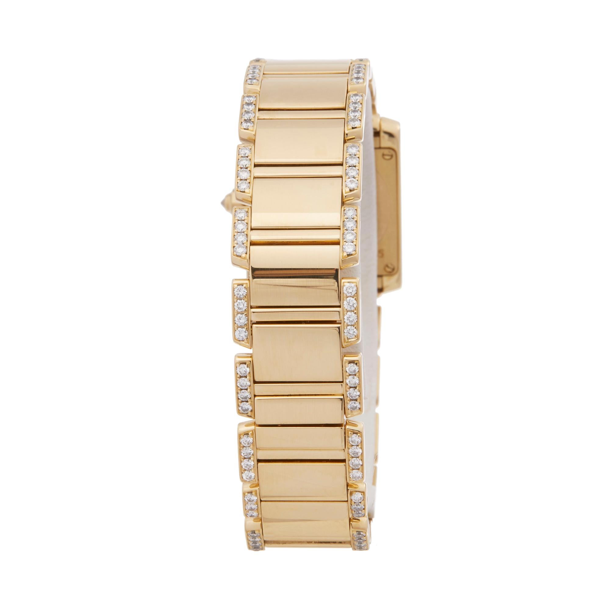 Women's Cartier Tank Francaise Diamond 18K Yellow Gold 2385 or WE1001RG Wristwatch