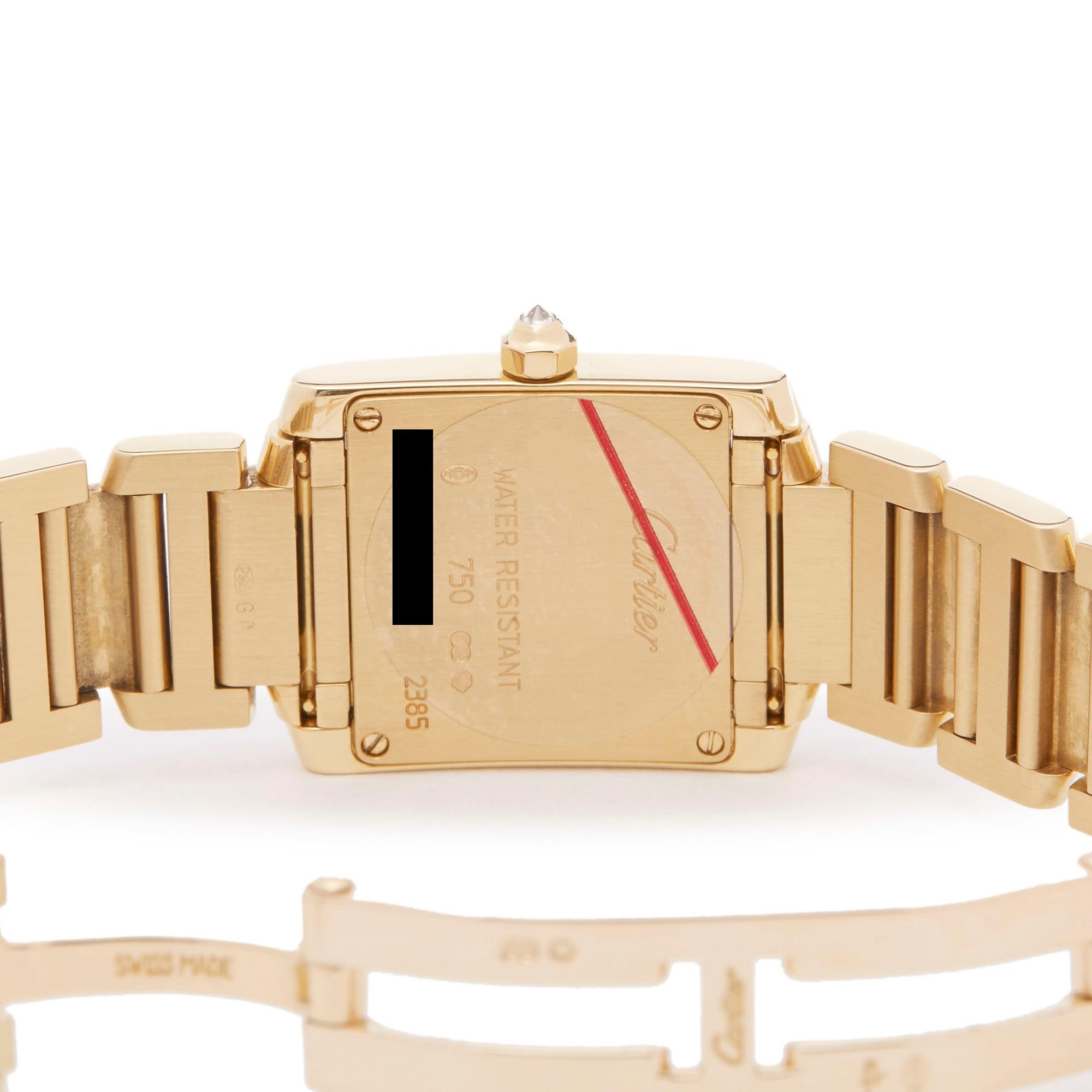 Cartier Tank Francaise Diamond 18K Yellow Gold 2385 or WE1001RG Wristwatch 1