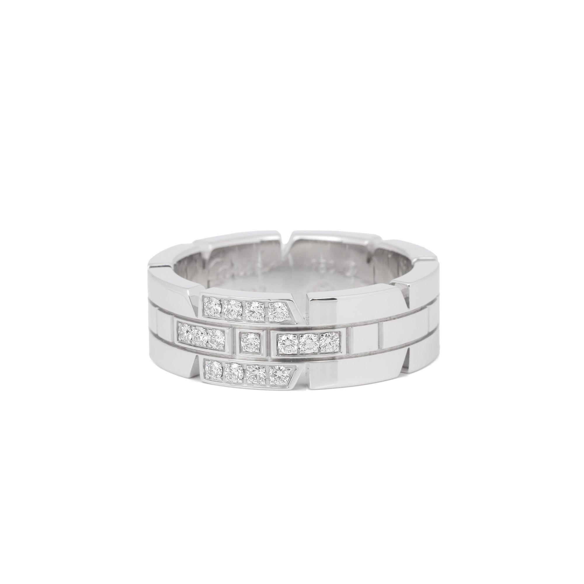 Cartier Diamond Accent 18ct White Gold Tank Française Ring

Brand Cartier
Model Tank Française Ring
Product Type Ring
Serial Number 19***
Age Circa 2008
Accompanied By Cartier Box, Certificate
Material(s) 18ct White Gold
Gemstone Diamond
UK Ring