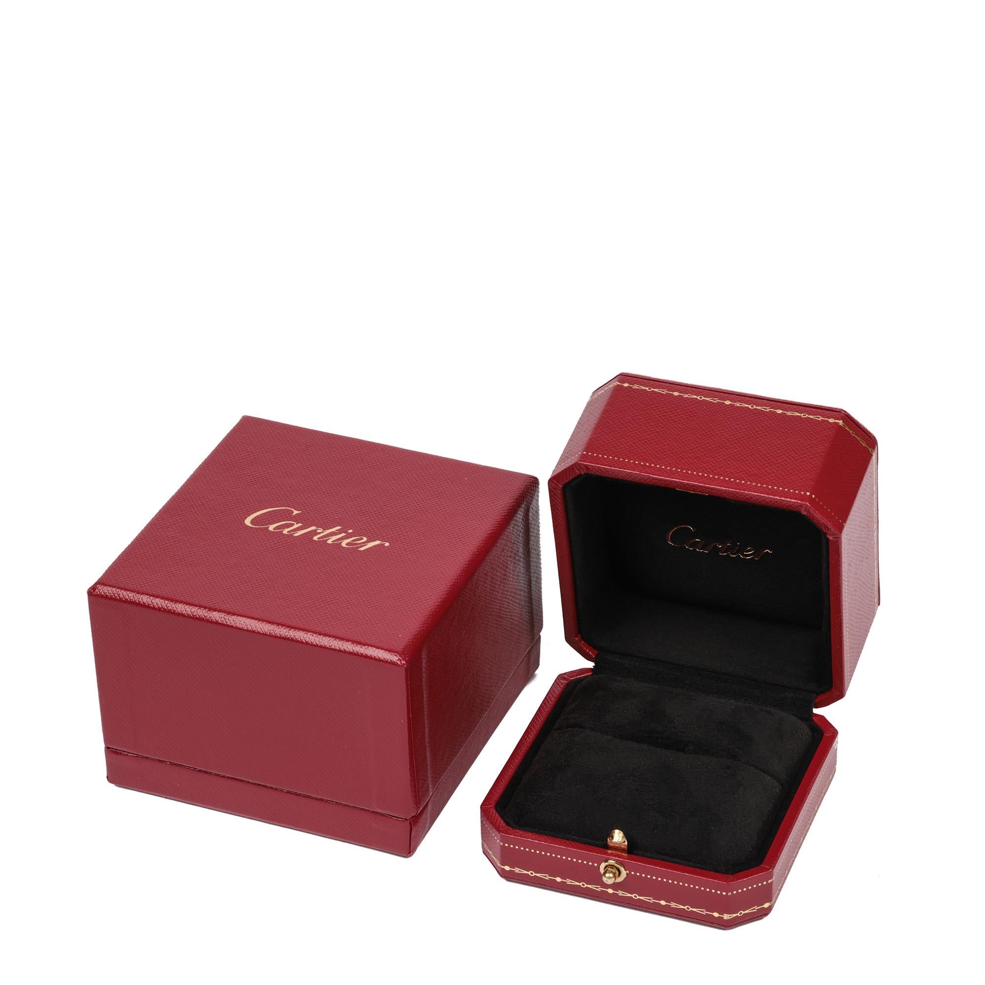 Women's or Men's Cartier Diamond Accent 18ct White Gold Tank Française Ring For Sale