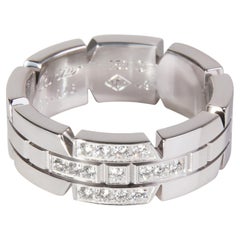 Cartier Tank Francaise Diamond Ring in 18k White Gold 0.11 Ctw