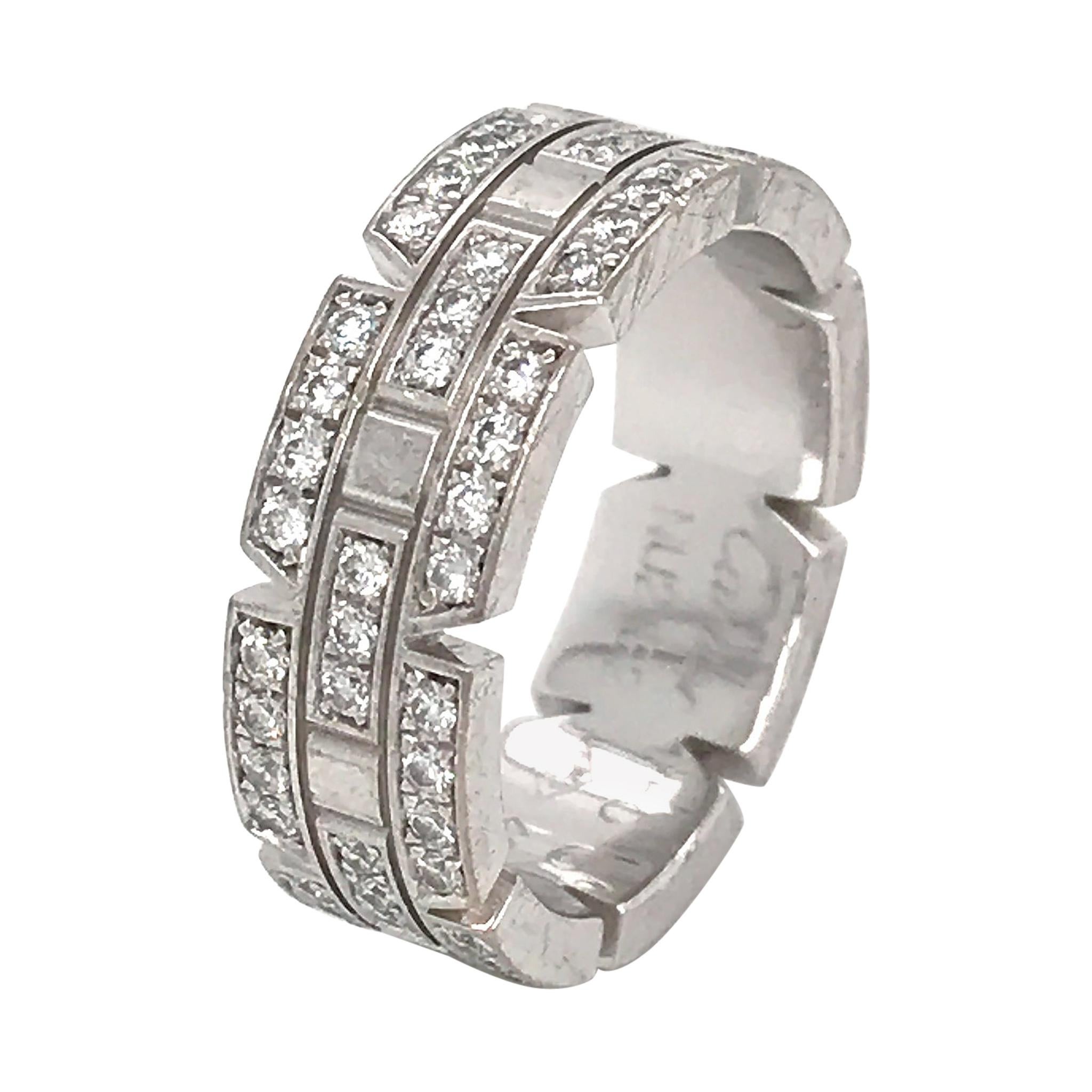 Cartier Tank Francaise Diamond Ring in White Gold