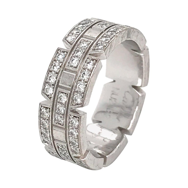 Cartier Tank Francaise Diamond Ring in White Gold at 1stDibs | cartier tank  ring diamond, cartier tank francaise ring, cartier tank française ring