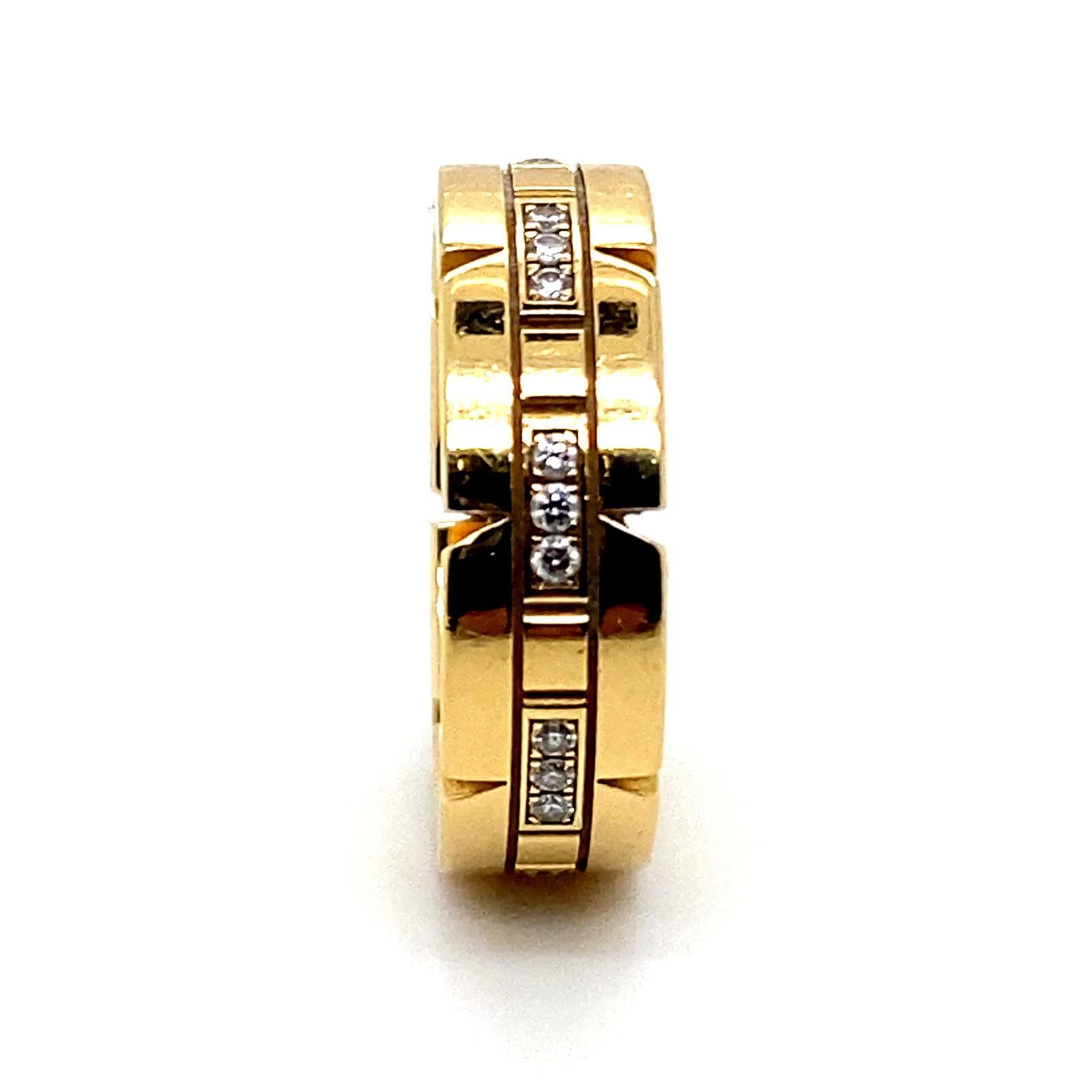 Cartier Tank Francaise Diamantbesetzter Ring aus 18 Karat Gold im Zustand „Gut“ im Angebot in London, GB