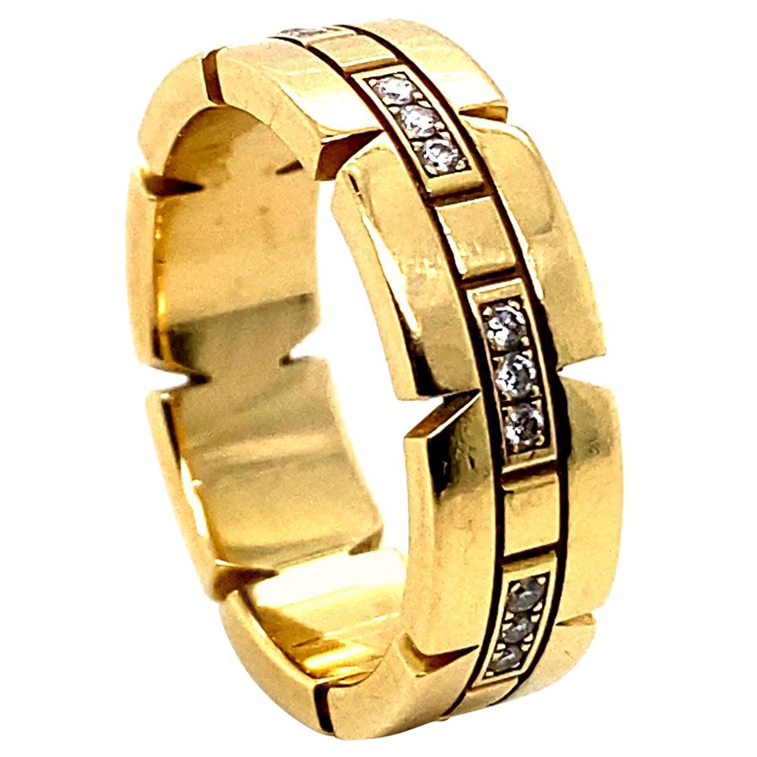 Anillo Cartier Tank Francaise de oro de 18 quilates engastado con diamantes