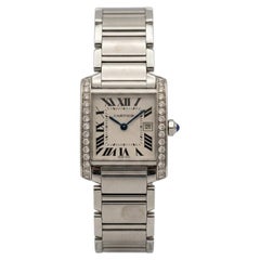Cartier Tank Francaise Diamond Stainless Steel Quartz Ladies Watch