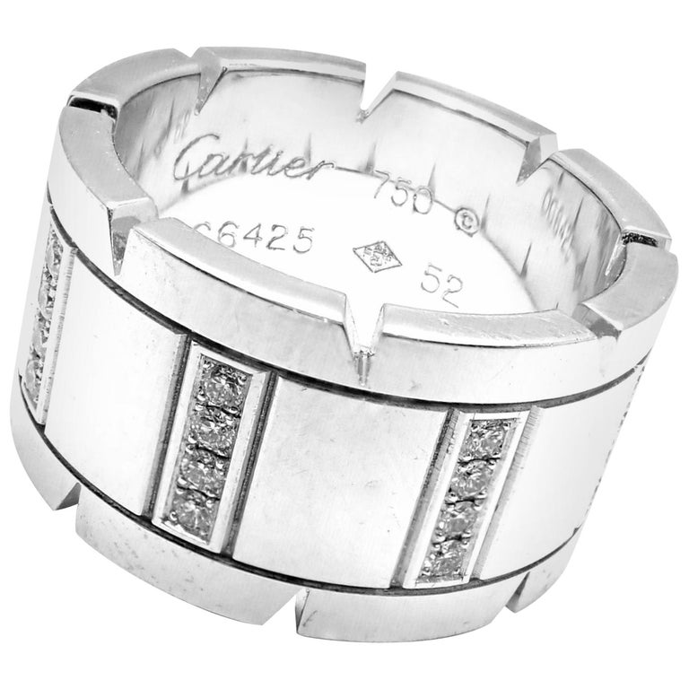 Cartier Tank Francaise Diamond White Gold Band Ring at 1stDibs | eternity  ring buy now pay later, tank française ring