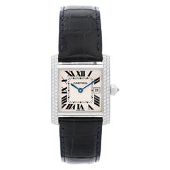 Cartier Tank Francaise Diamond White Gold Midsize Quartz Wristwatch