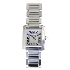 Cartier Tank Française GM 18k White Gold Unworn Full Set