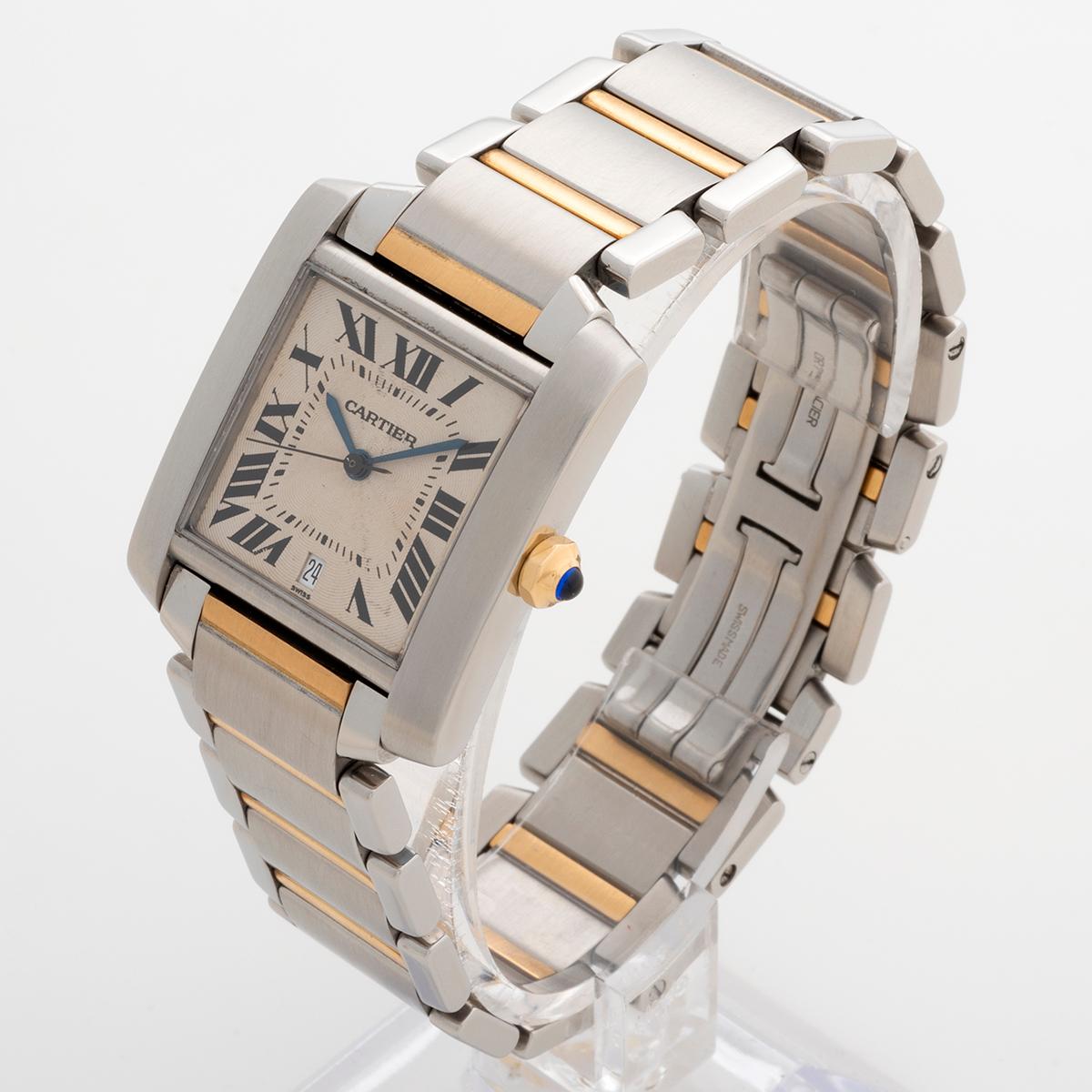 Cartier Tank Française, Gold / Steel, 'Large', Outstanding Condition In Excellent Condition In Canterbury, England