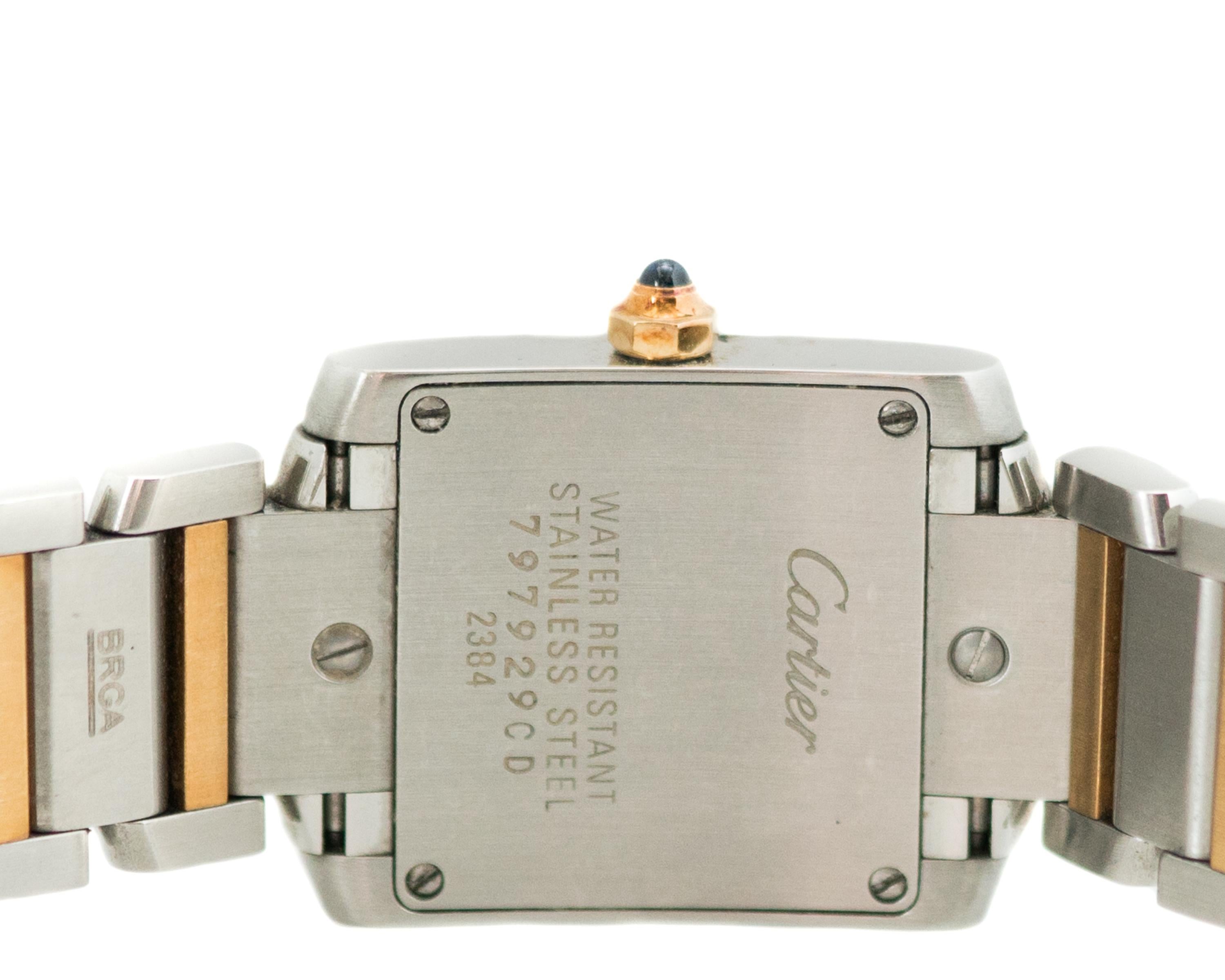 Women's Cartier Tank Française Ladies 18 Karat Gold Two-Tone Wristwatch