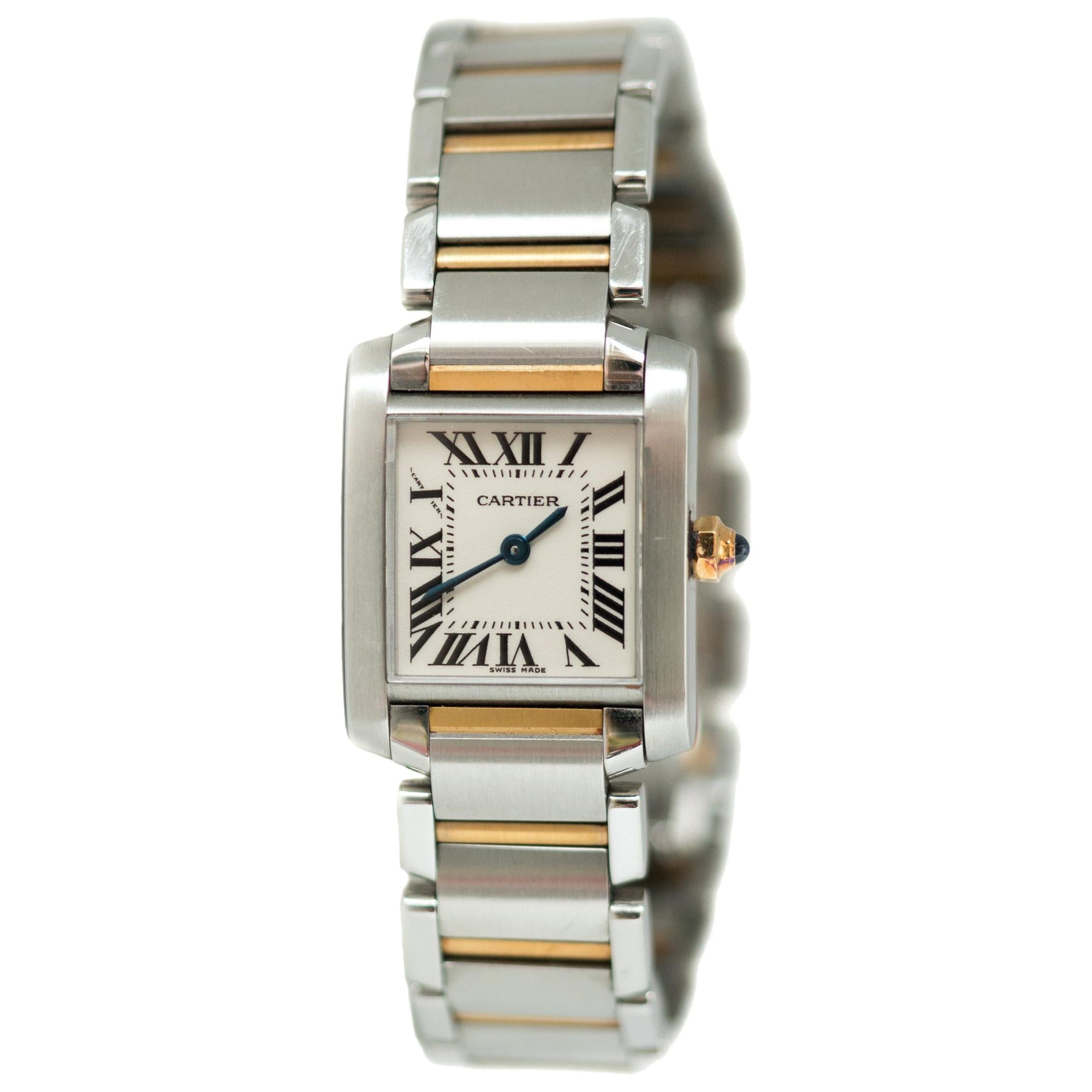 Cartier Tank Française Ladies 18 Karat Gold Two-Tone Wristwatch
