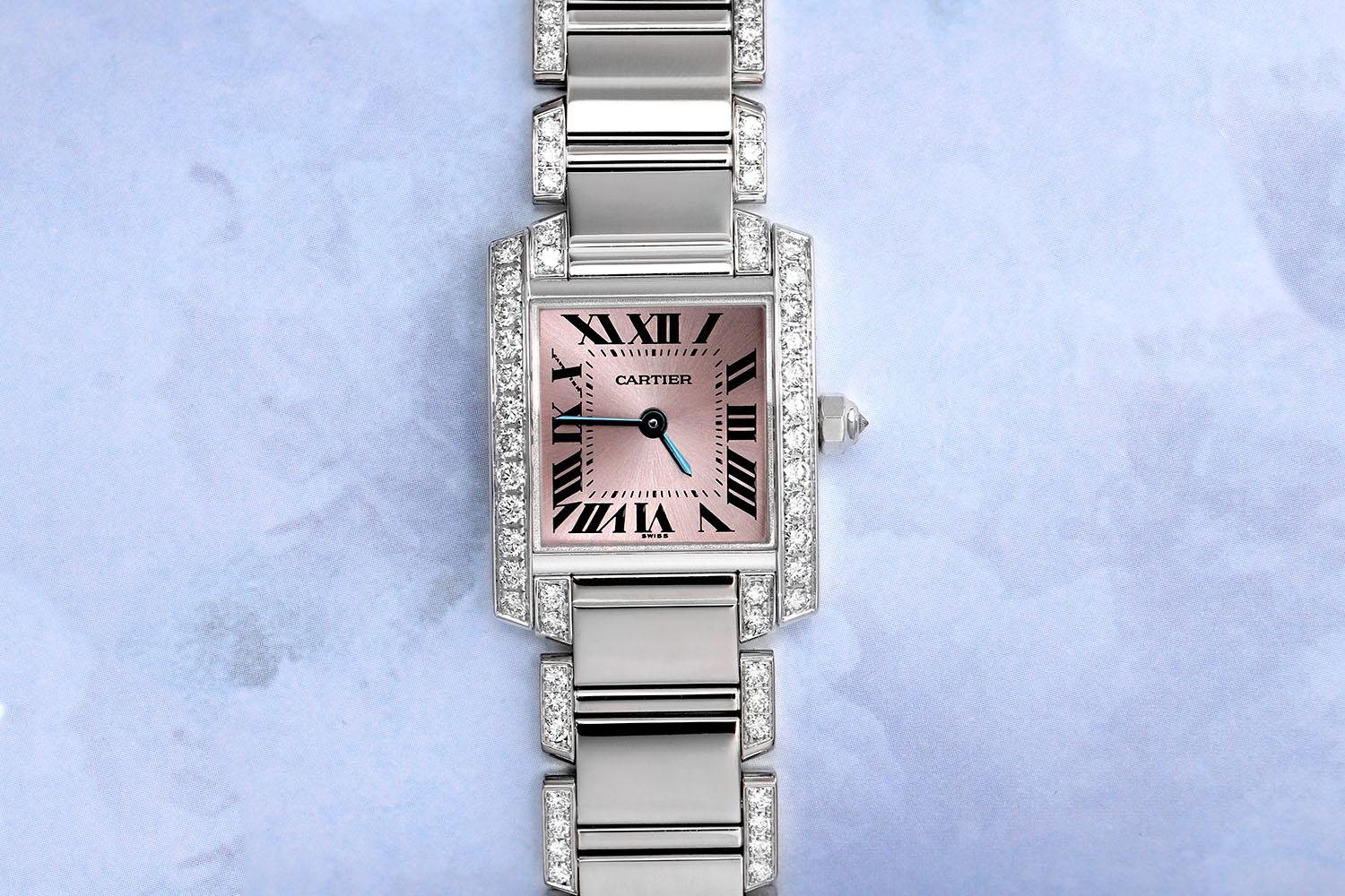 cartier pink diamond watch