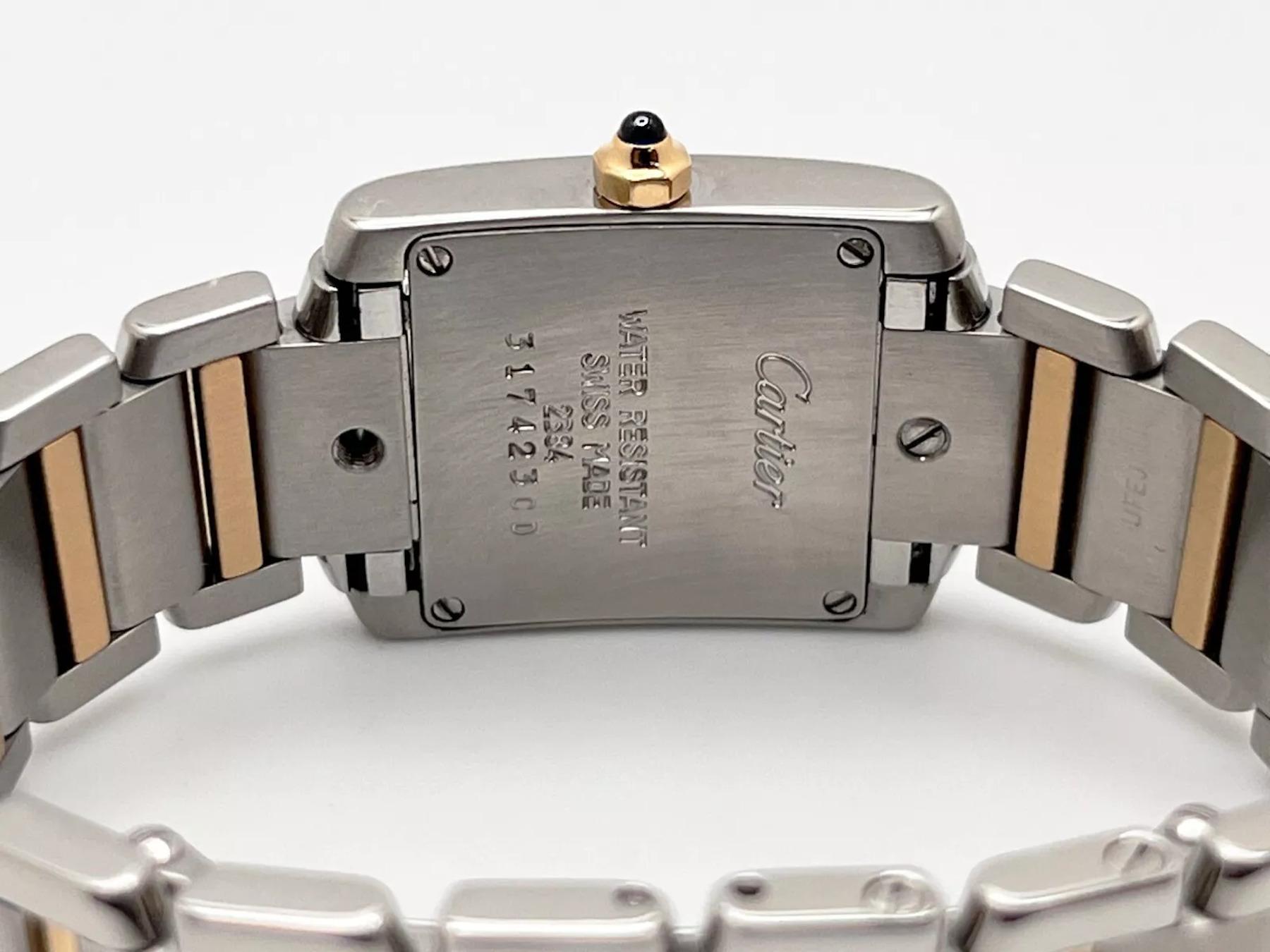 Cartier Tank Francaise 2384 or jaune 18 carats acier inoxydable pour femmes 1