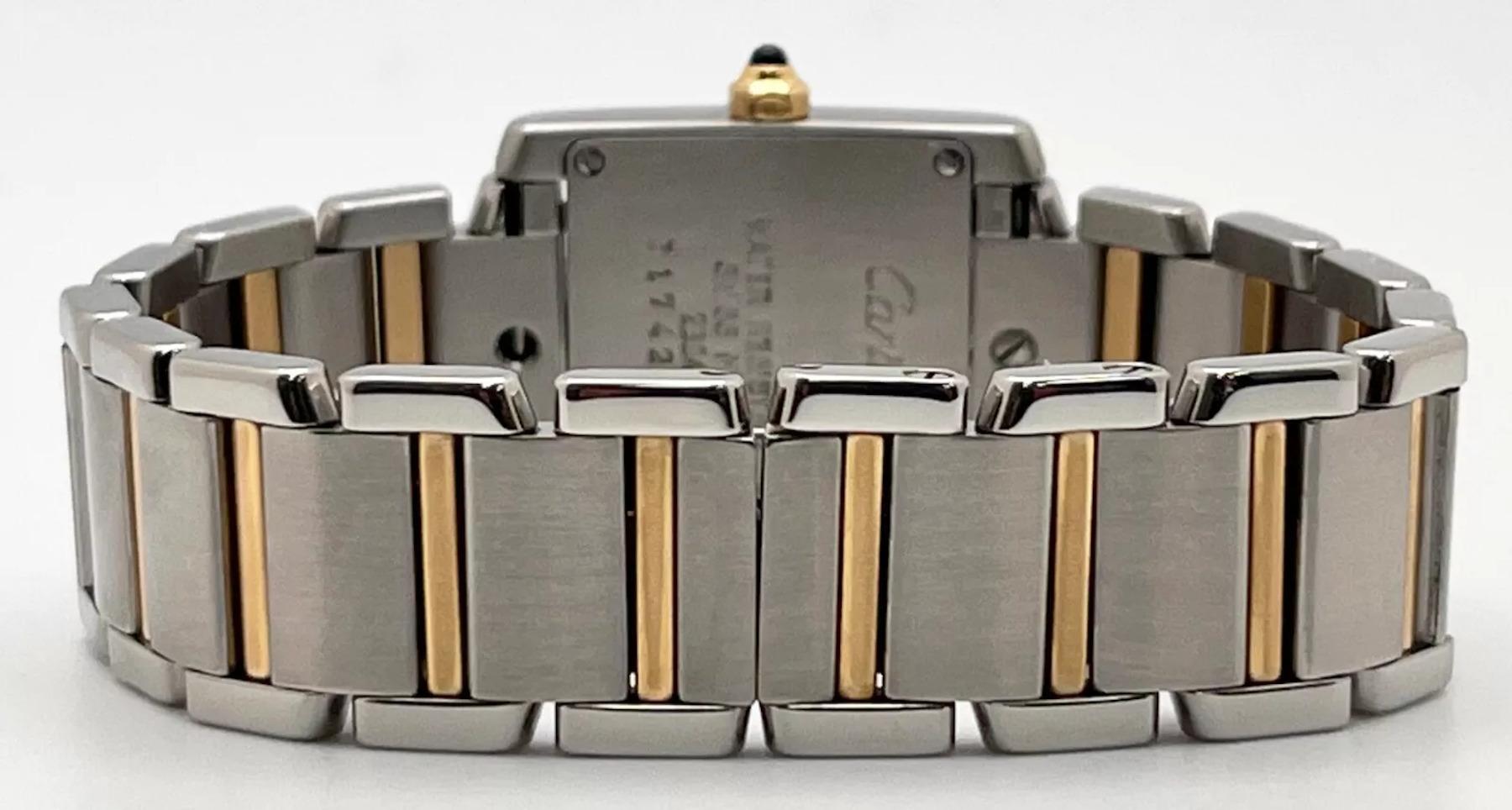 Cartier Tank Francaise 2384 or jaune 18 carats acier inoxydable pour femmes 3
