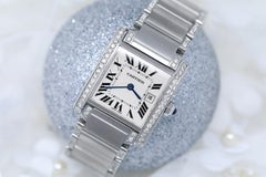 Cartier Tank Francaise Ladies Medium Model Custom Diamonds Steel Watch #2465