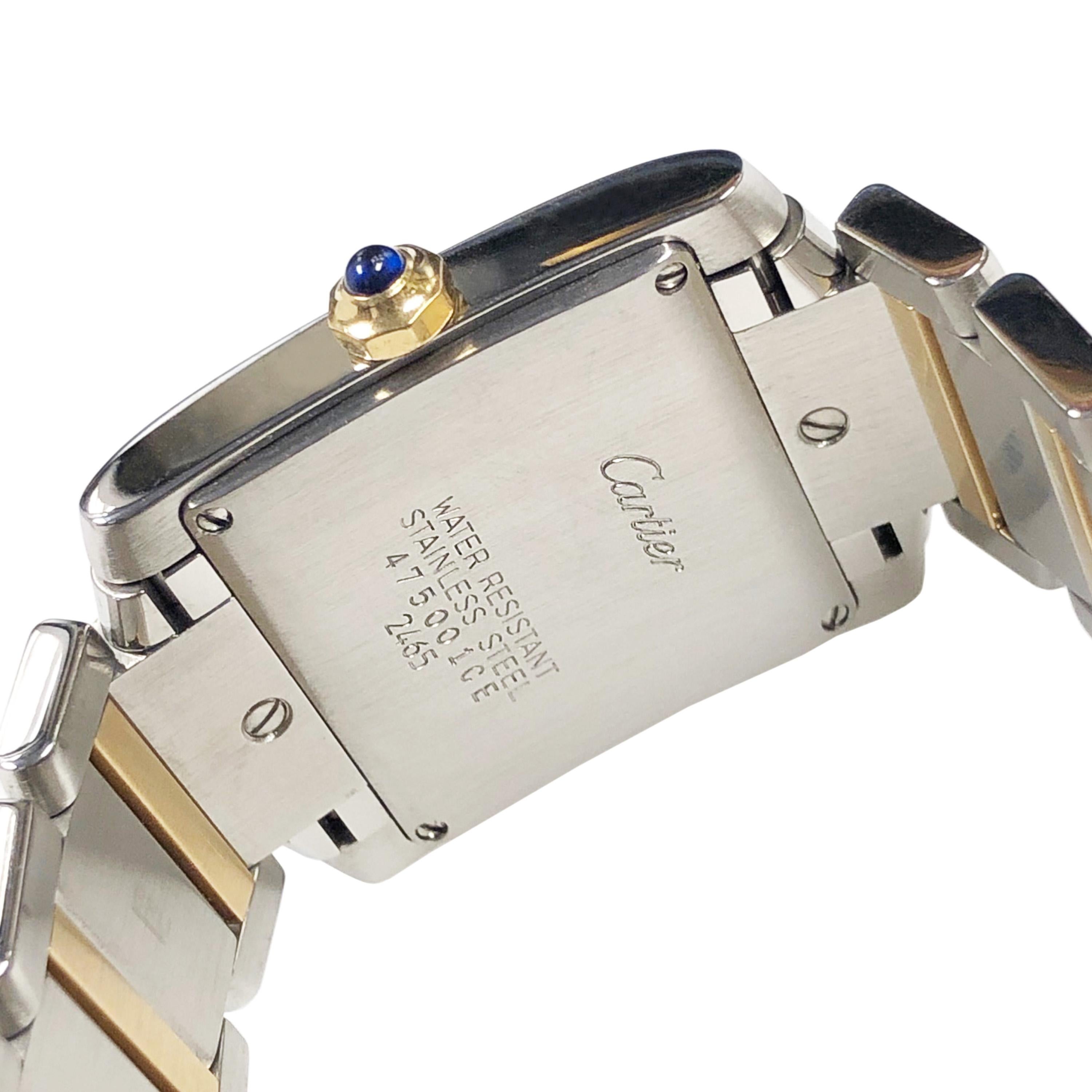 Cartier Tank Francaise Ladies Steel and Yellow Gold Quartz Wristwatch In Excellent Condition In Chicago, IL