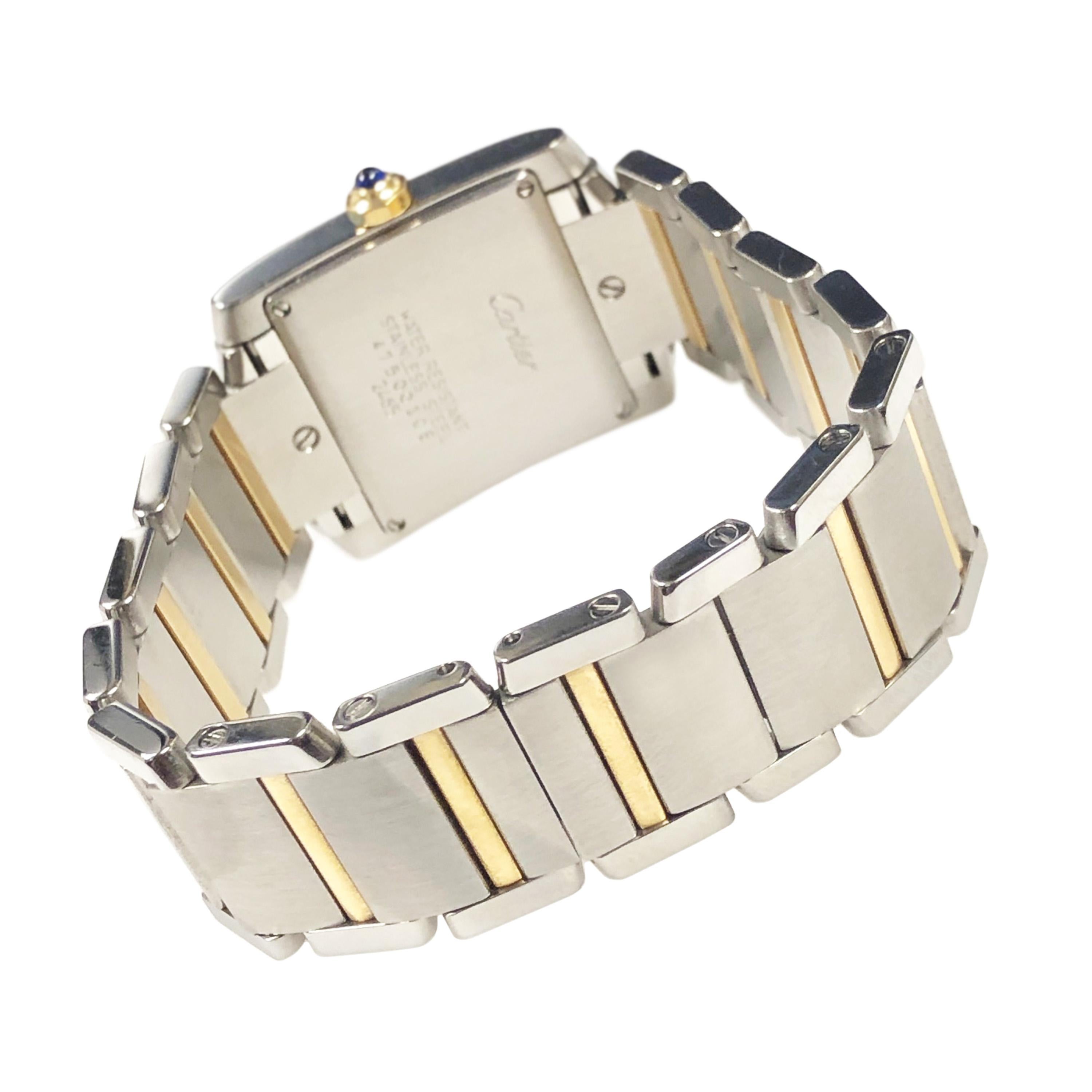 Cartier Tank Francaise Ladies Steel and Yellow Gold Quartz Wristwatch Damen
